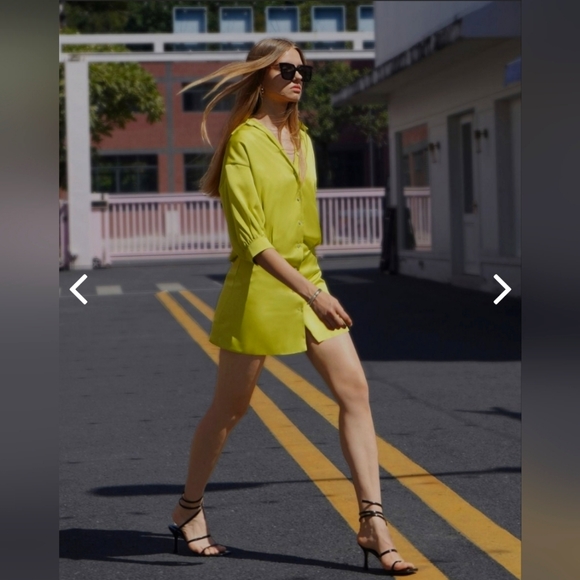green emerald velvet dress Lime green T-shirt dress – Buffet Clothing main image 1